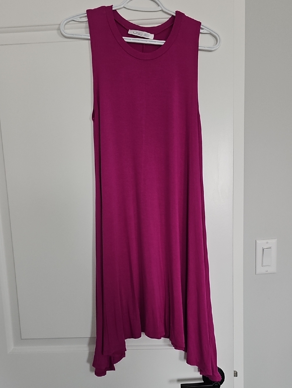 Cielo Magenta Asymmetrical Sleeveless Dress